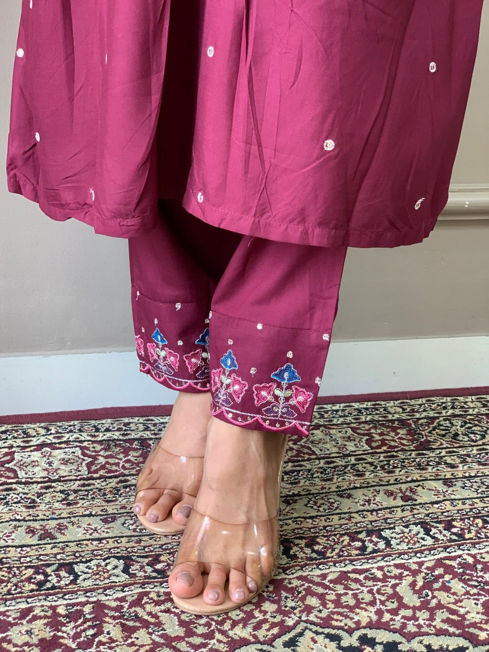 Viscose Chanderi Work ,Embroidared