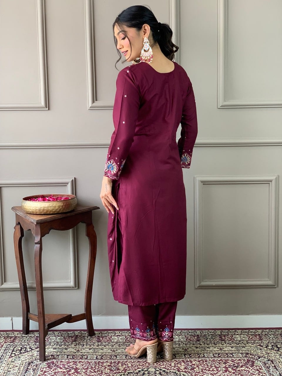 Viscose Chanderi Work ,Embroidared
