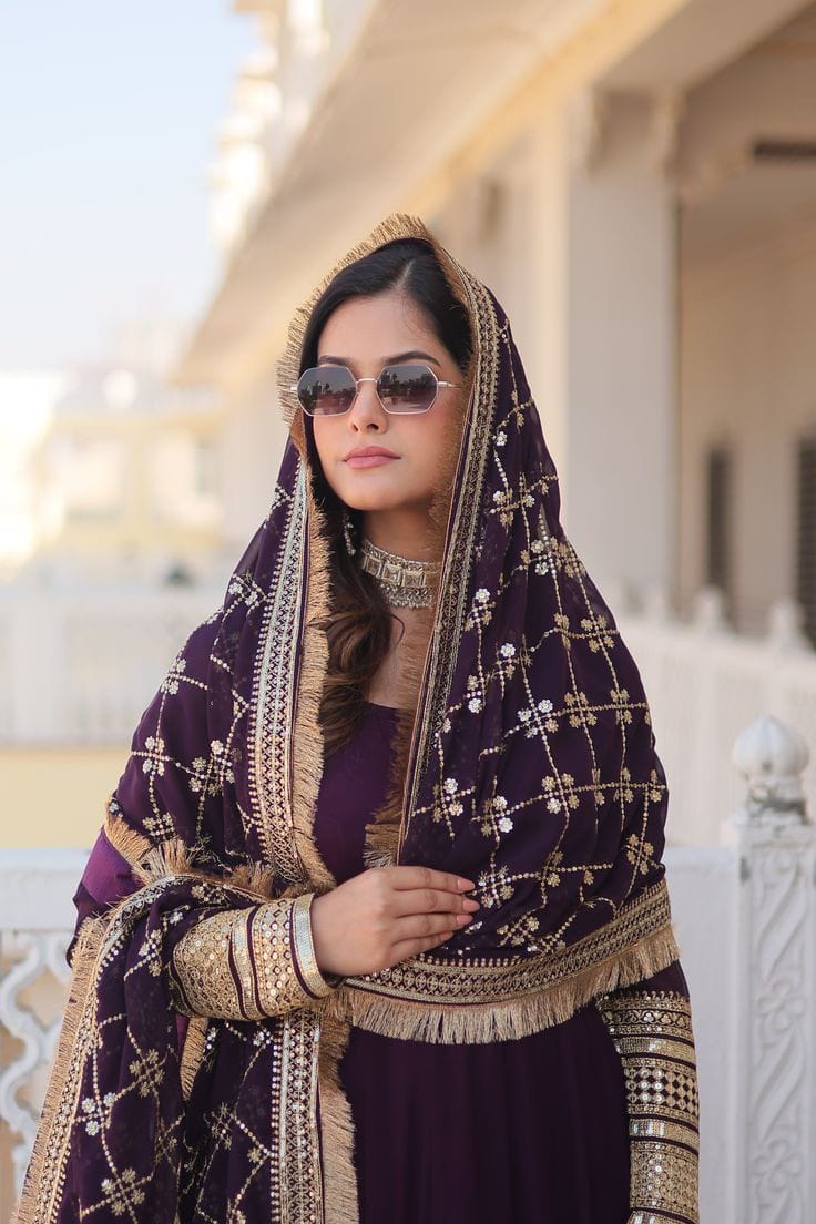 Faux Georgette Anarkali Floor Length Suit