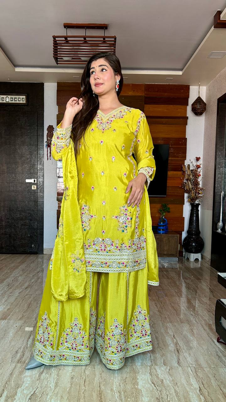 Phulkari Fashion Ltd – Yellow Sharara Set