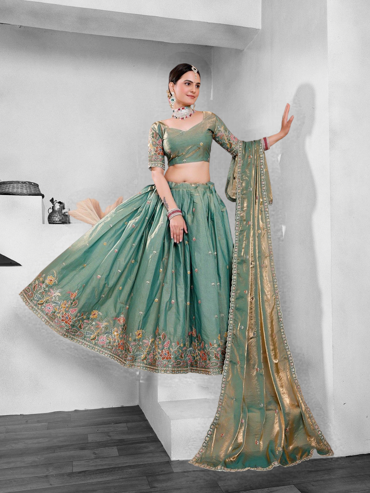 Partywear Heavy Lehnga Choli Stitched.