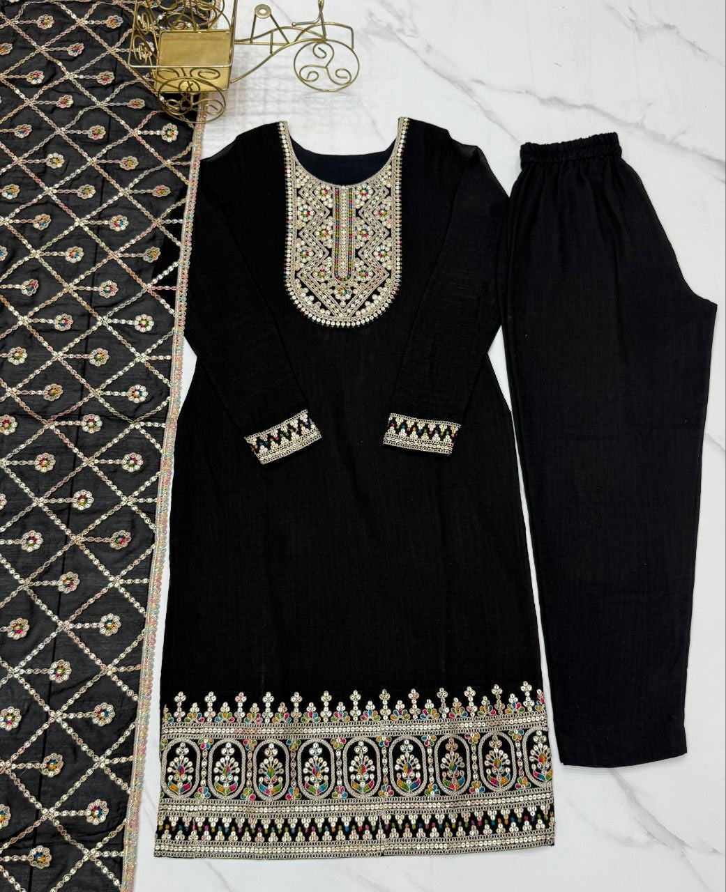 BLACK COLOUR KURTA FABRIC