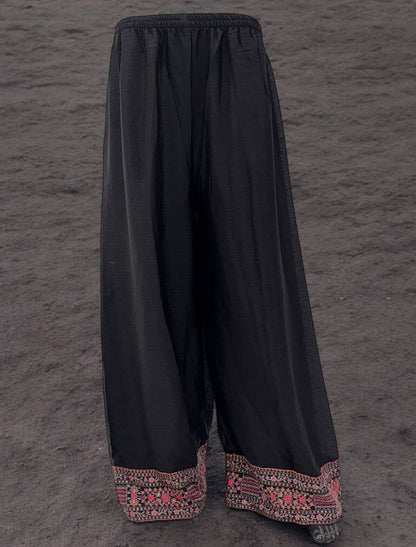 Black Embroider Sharara Set