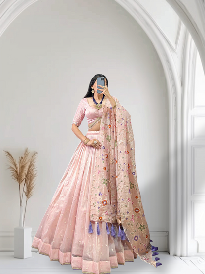 Gold Crush Heavy Lehnga Choli Set.